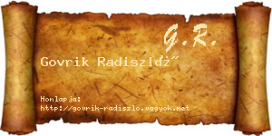 Govrik Radiszló névjegykártya